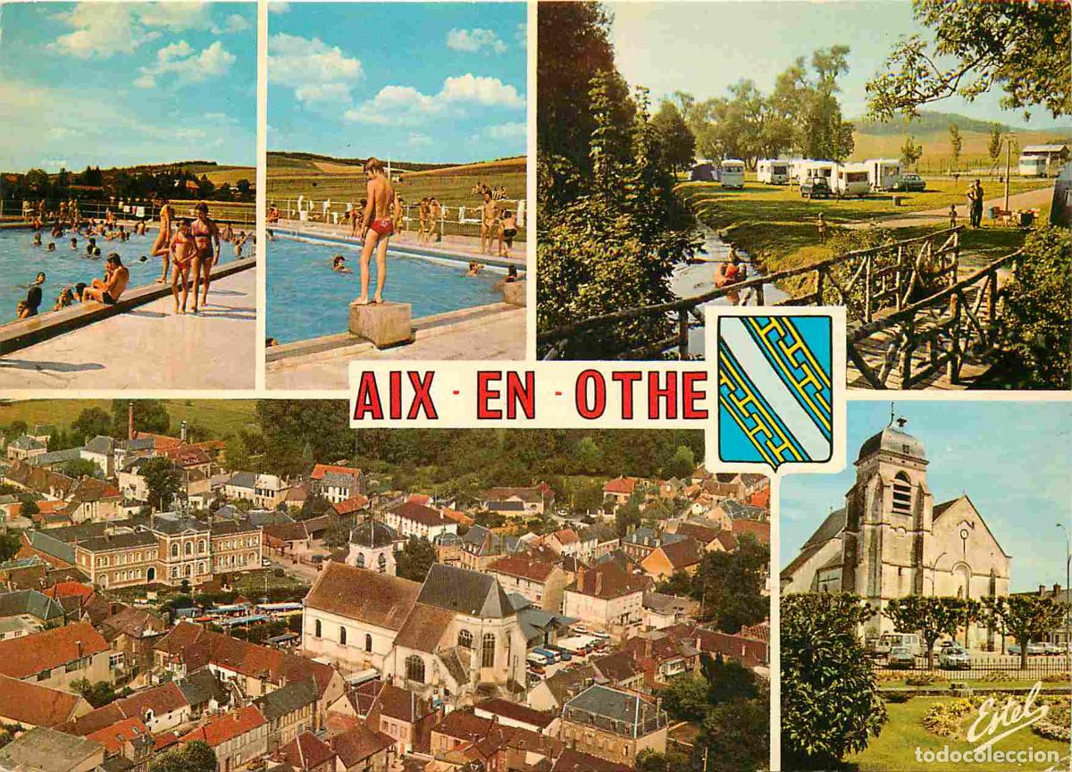 Cartes Postales: Francia - Carte Postale - 10 - Aix-en-othe - Multivues - Deux aspects de la piscine le camping et la