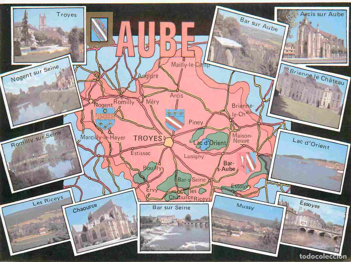 Postcards: Francia - Carte Postale - 10 - Aube - Multivues - Carte G&eacute;ographique - CPM - Voir Scans Recto-Verso