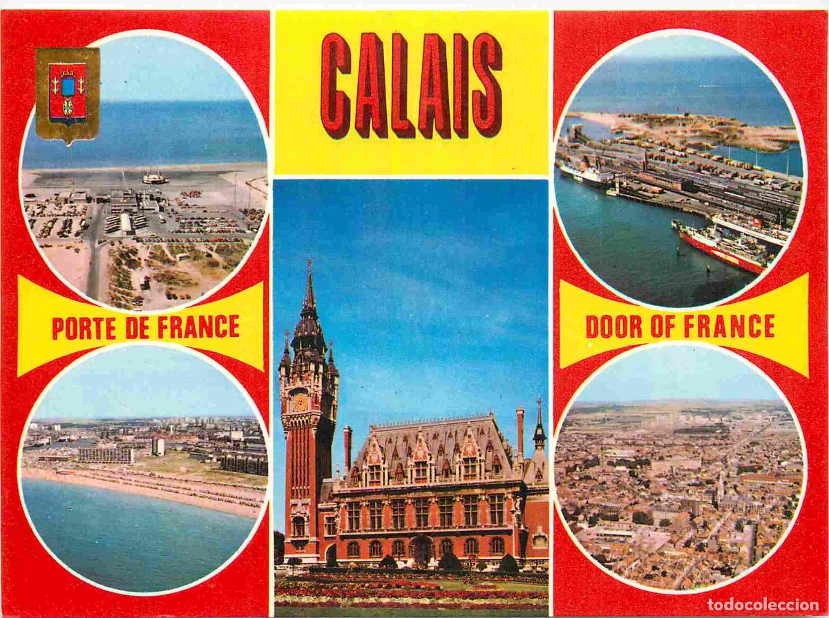Cartoline: Francia - Carte Postale - 62 - Calais - Multivues - L'hoverport les car-ferries l'h&ocirc;tel de ville la