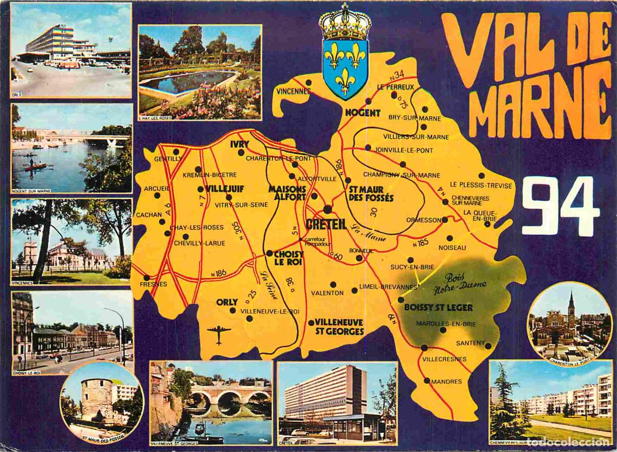 Postcards: Francia - Carte Postale - 94 - Val de Marne - Multivues - Carte G&eacute;ographique - CPM - Voir Scans Rect
