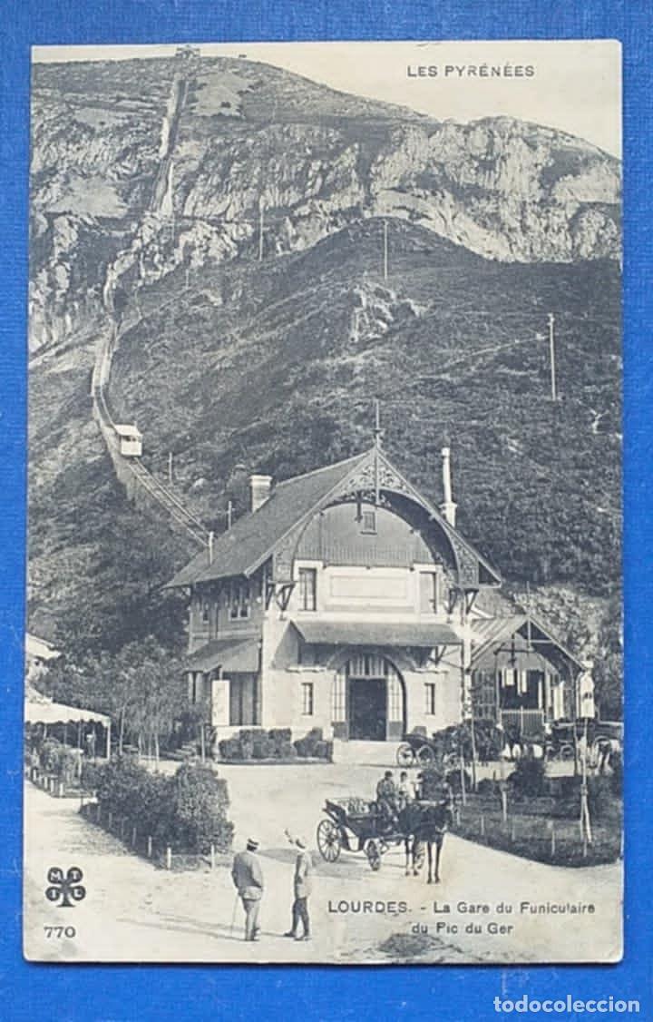 Postales: TARJETA POSTAL Francia Lourdes. La Gare du Funiculaire du pic du Ger
