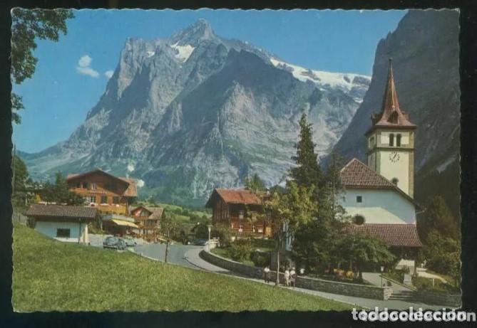 Postais: Suiza. BE. Grindelwald. *Grindelwald mit Wetterhorn* Ed. A. Kiener n&ordm; 862. Nueva.