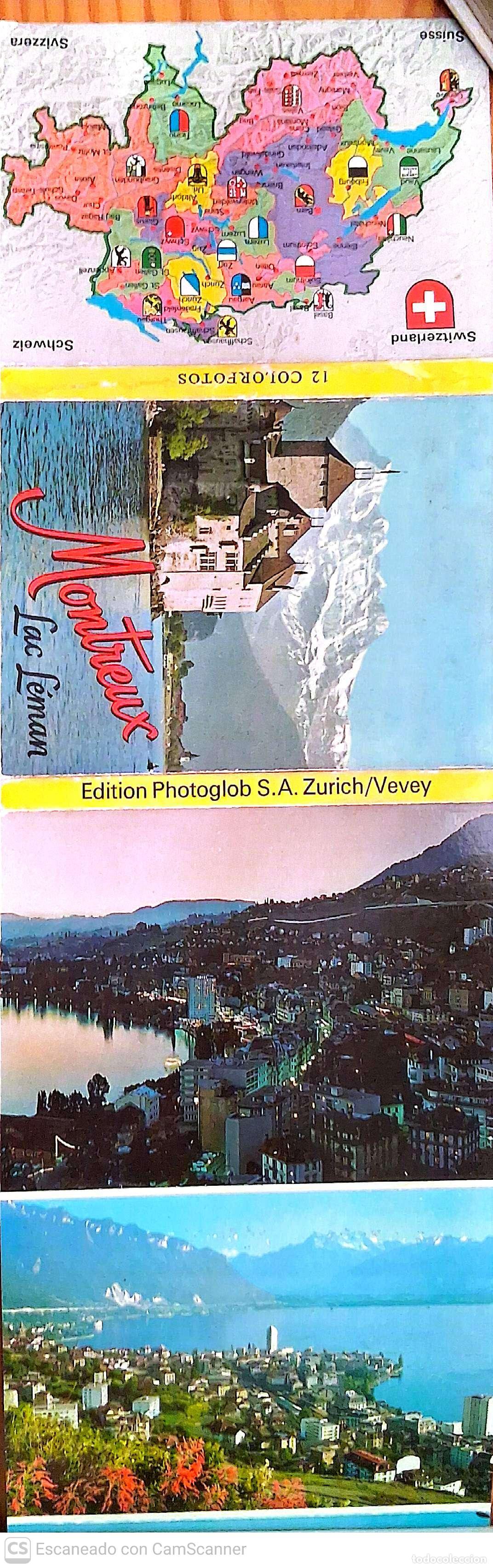 Postales: Montreux-Lac L&eacute;man (Suiza) Librito con 12 Postales en color del tama&ntilde;o 7,5 x 10,5 cm. Muy buen est