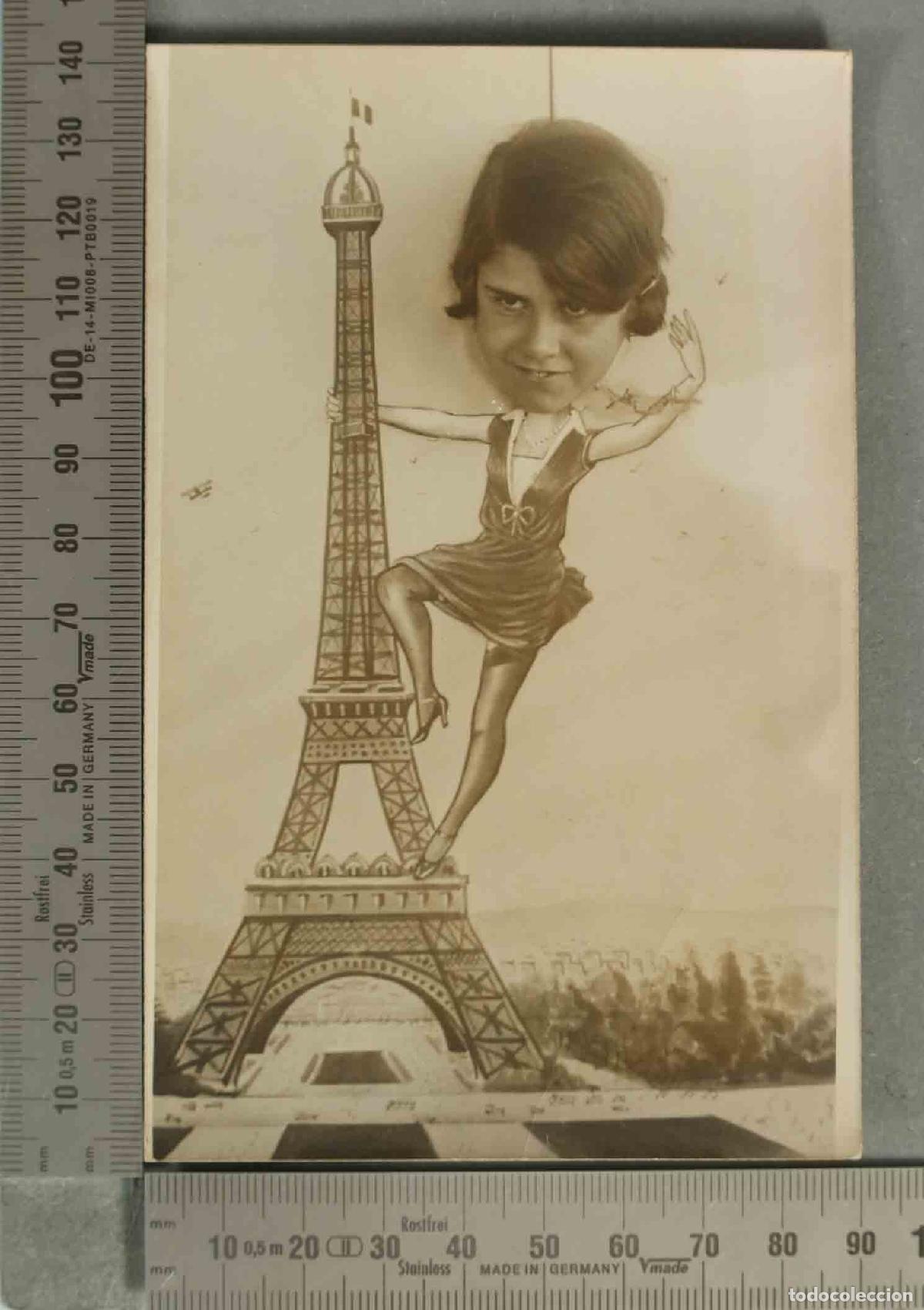 Postales: FOTOGRAFIA POSTAL. MONTAJE MUJER EN TORRE EIFFEL