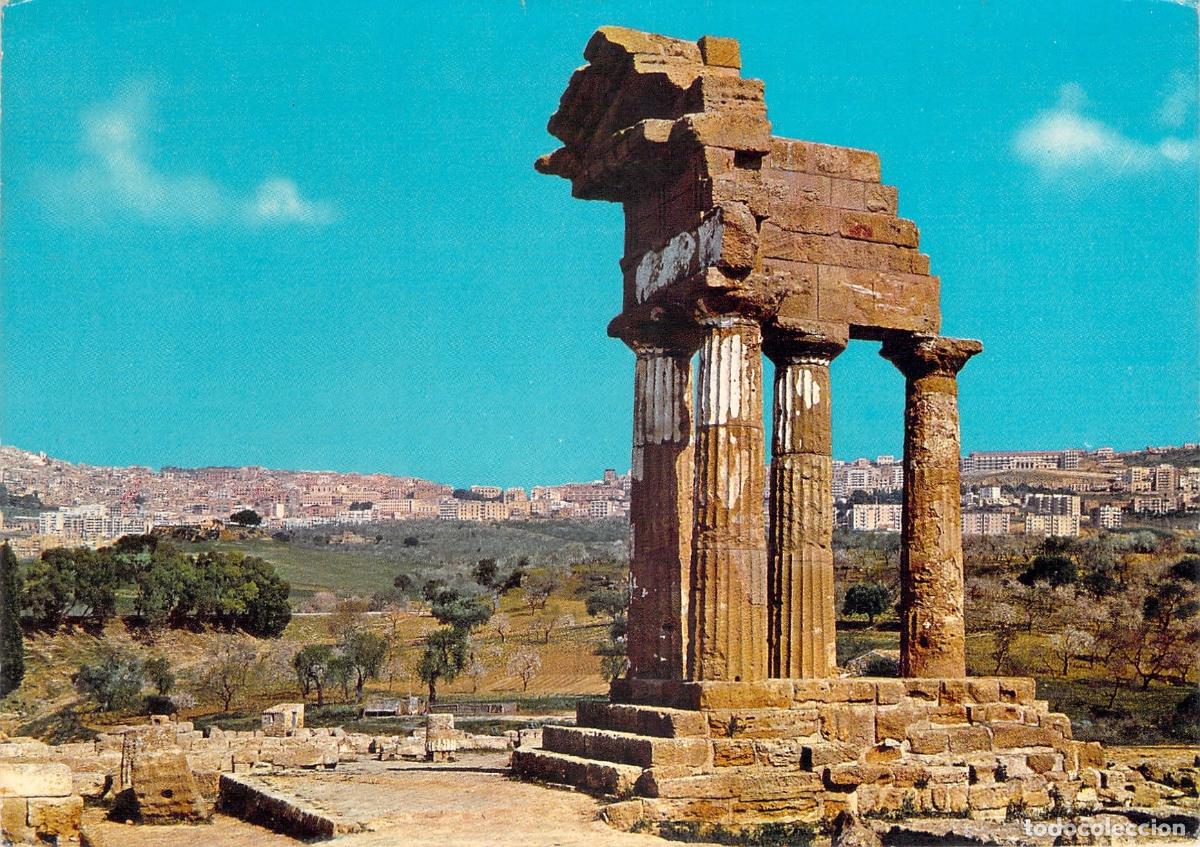 Postkarten: Postal del Templo de los Dioscuri en Agrigento Sicilia