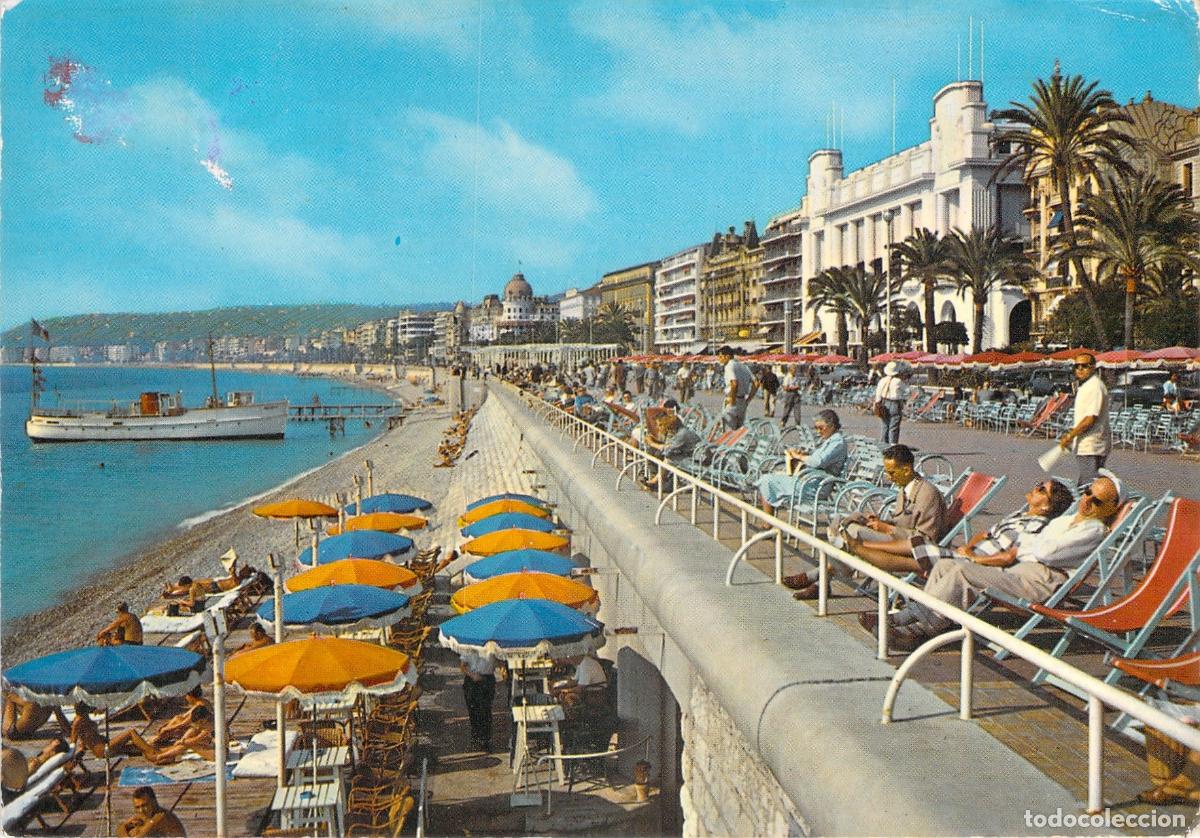 Postkarten: Postal de Niza - Promenade des Anglais y Playa de la Costa Azul