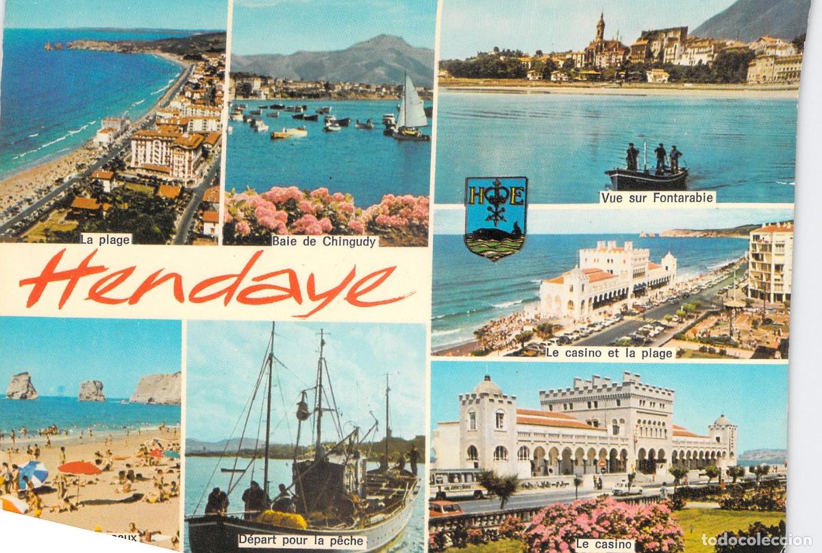 Postkarten: Postal Multivistas de Hendaye Frontera Franco Espa&ntilde;ola