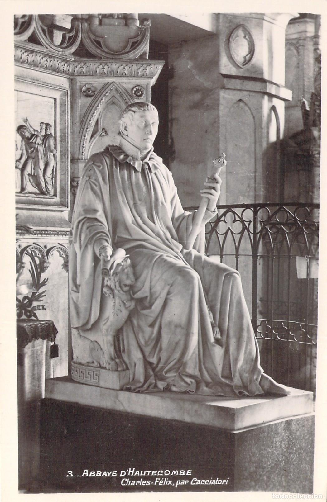 Postkarten: Postal Abad&iacute;a de Hautecombe Estatua de Carlos F&eacute;lix