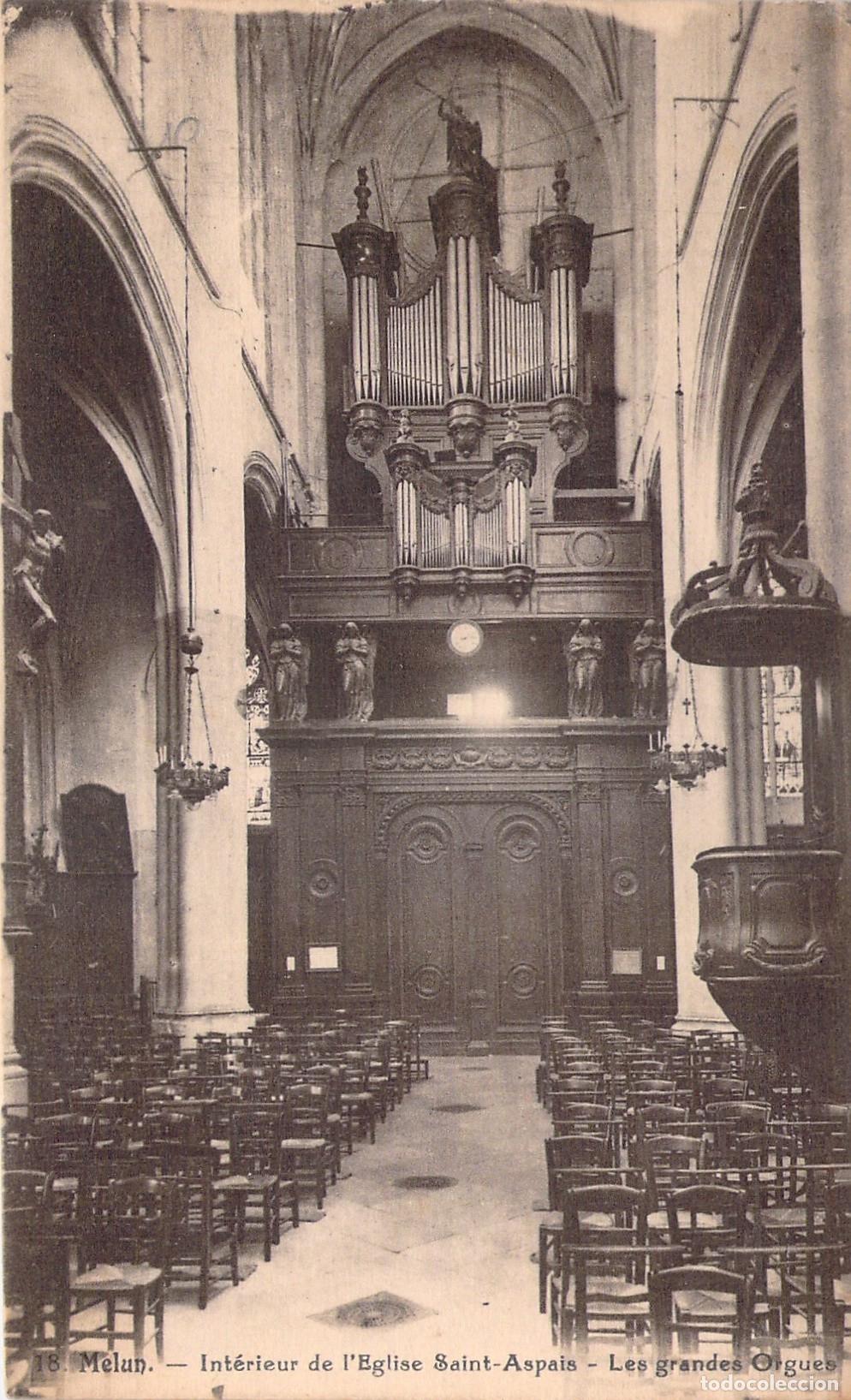 Postkarten: Postal Melun Iglesia Saint-Aspais Interior y Grandes &Oacute;rganos
