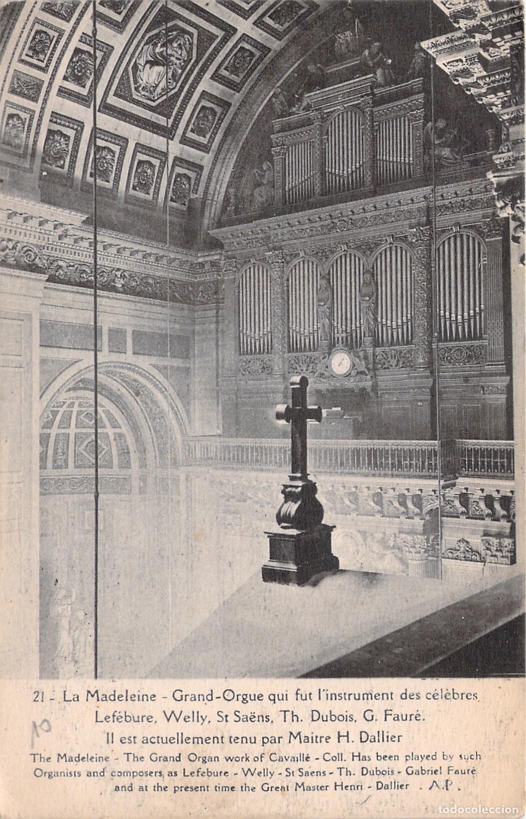 Postkarten: Postal del Gran &Oacute;rgano de la Iglesia de la Madeleine en Par&iacute;s