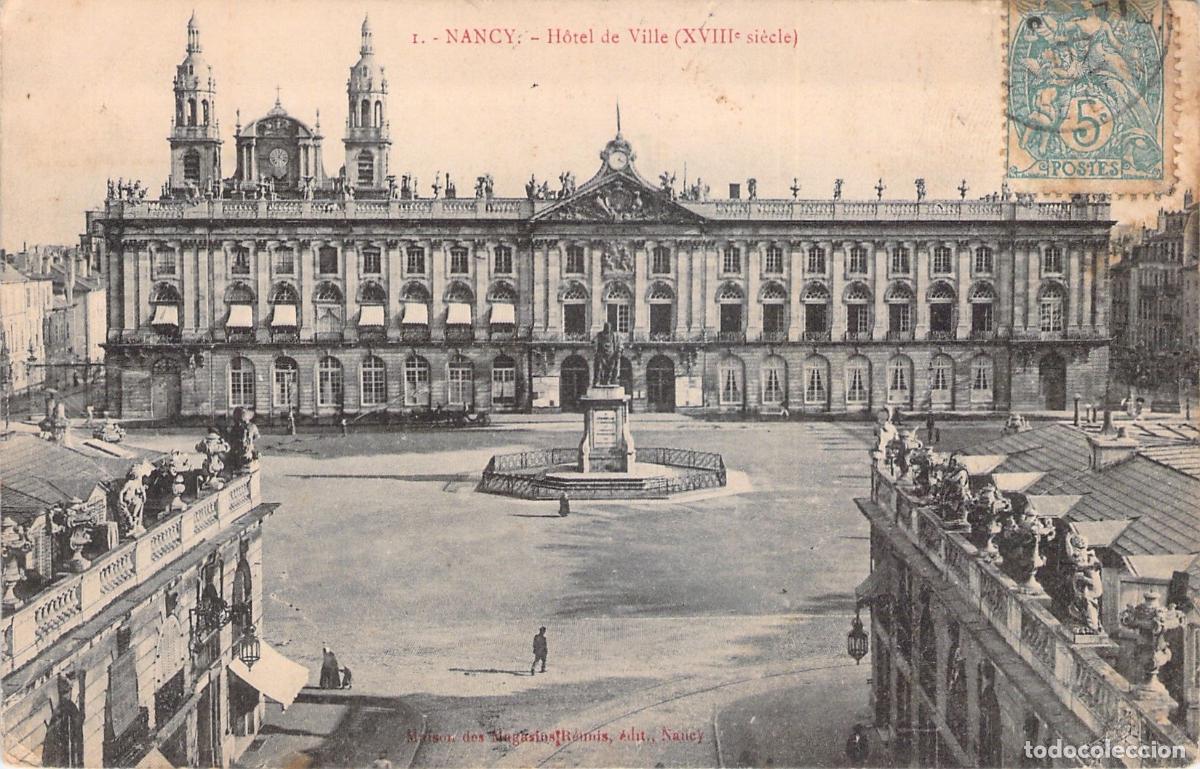 Postkarten: Tarjeta Postal de Nancy - H&ocirc;tel de Ville y Plaza Stanislas, Francia