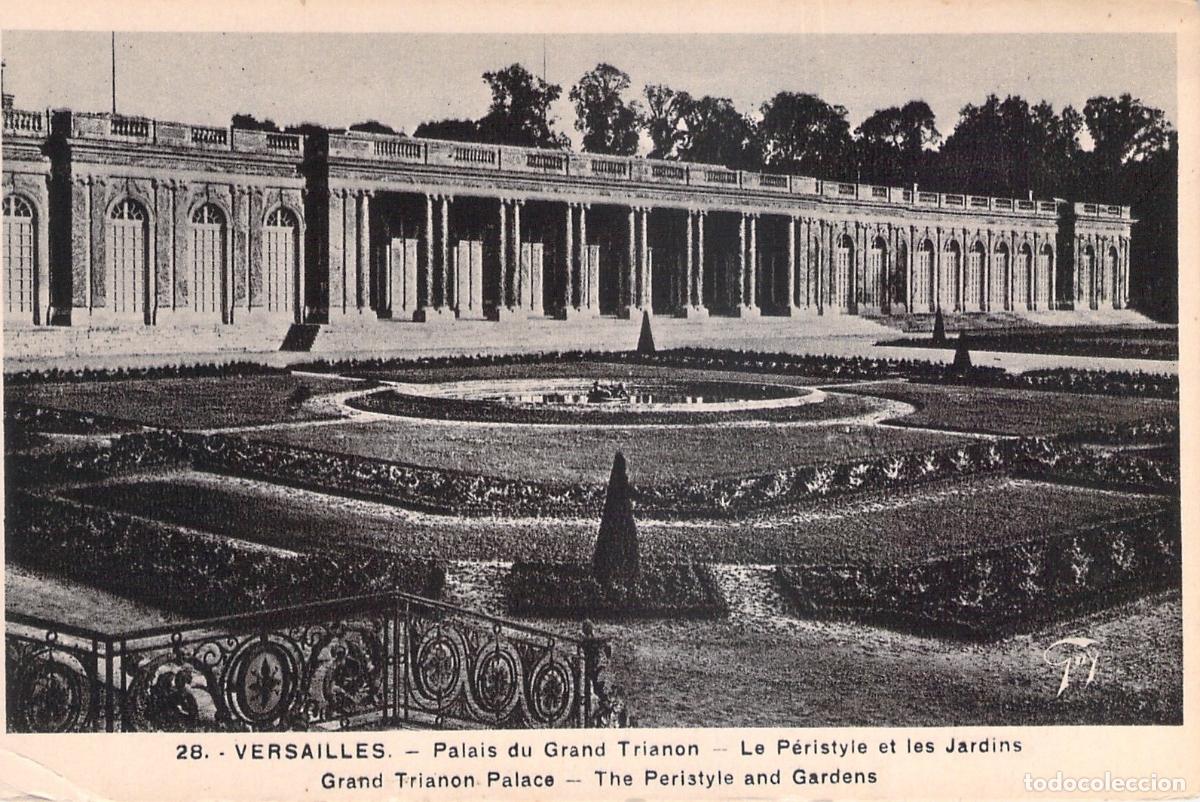 Cartoline: Postal del Palacio del Grand Trianon y sus Jardines en Versalles