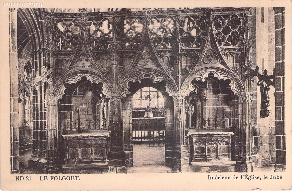 Postales: Postal Interior de la Iglesia de Le Folgo&euml;t y su Jub&eacute;