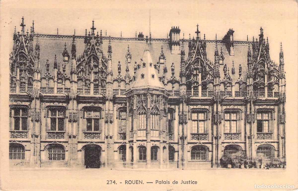 Postales: Postal de Rouen: Palacio de Justicia - Arquitectura G&oacute;tica