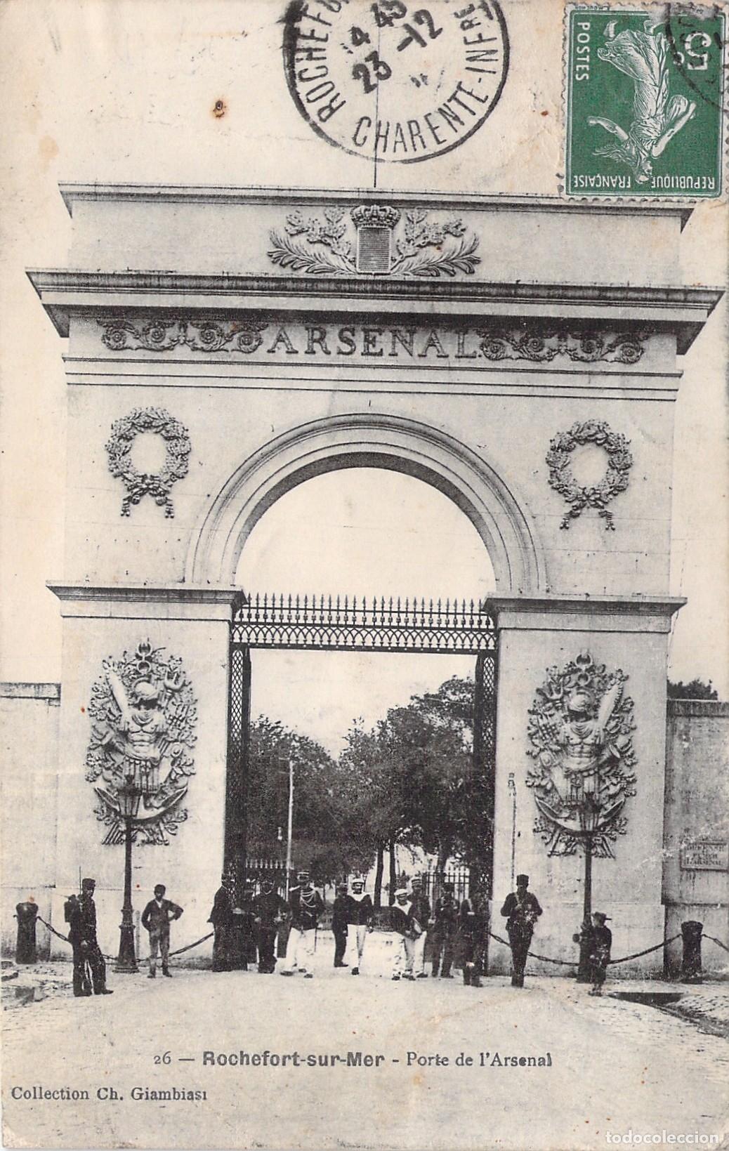 Postales: Postal de la Porte de l'Arsenal en Rochefort-sur-Mer Francia