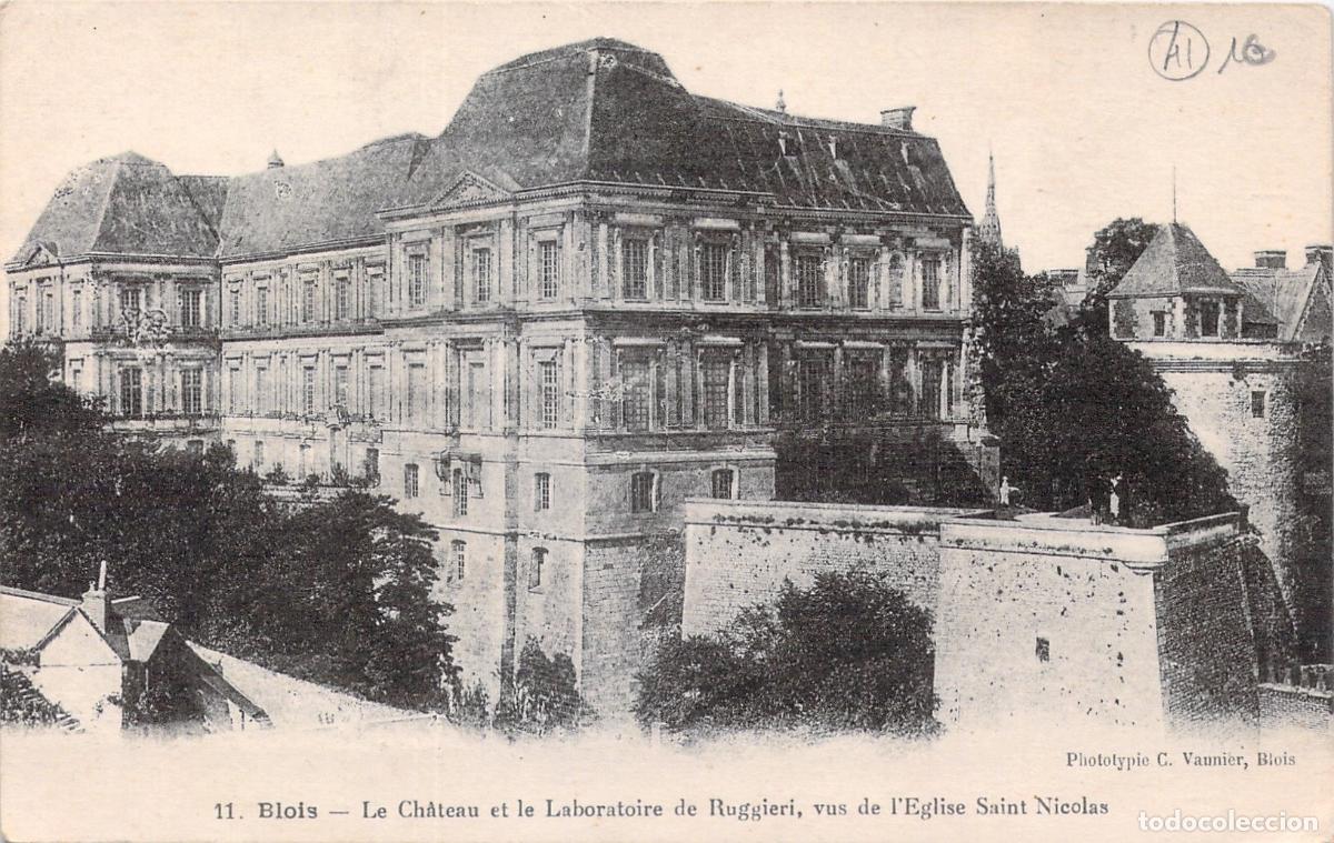 Postales: Postal del Castillo de Blois y Laboratorio de Ruggieri