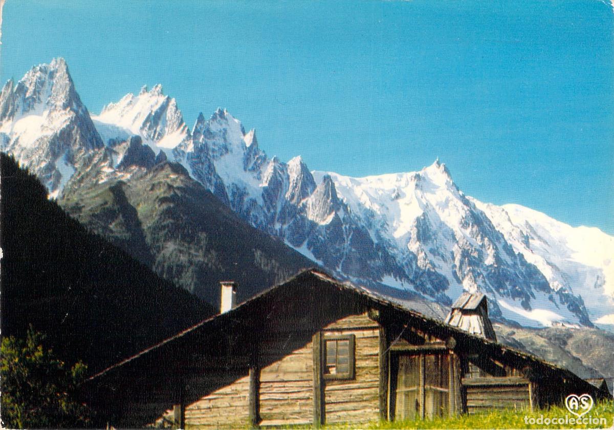 Postales: Postal de las Agujas de Chamonix y Aiguille du Midi, Mont-Blanc