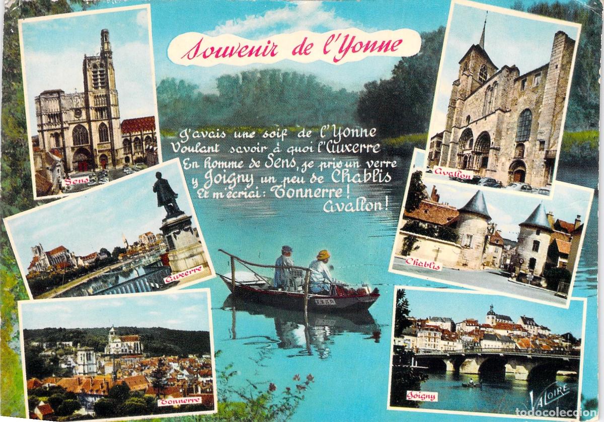 Postales: Postal Souvenir de l'Yonne Francia Multivista