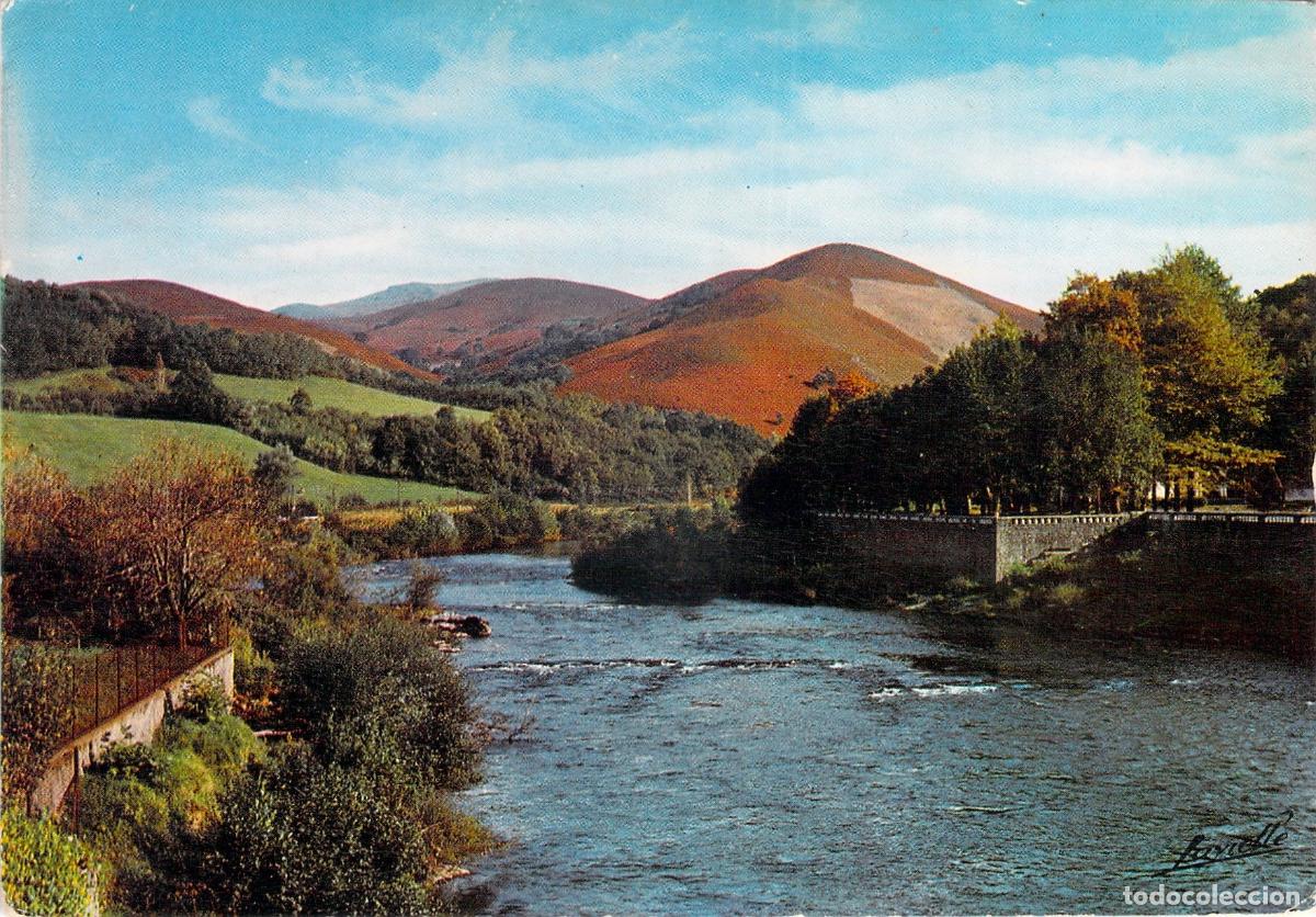 Postales: Postal de Cambo-les-Thermes Vista del R&iacute;o Nive Pa&iacute;s Vasco