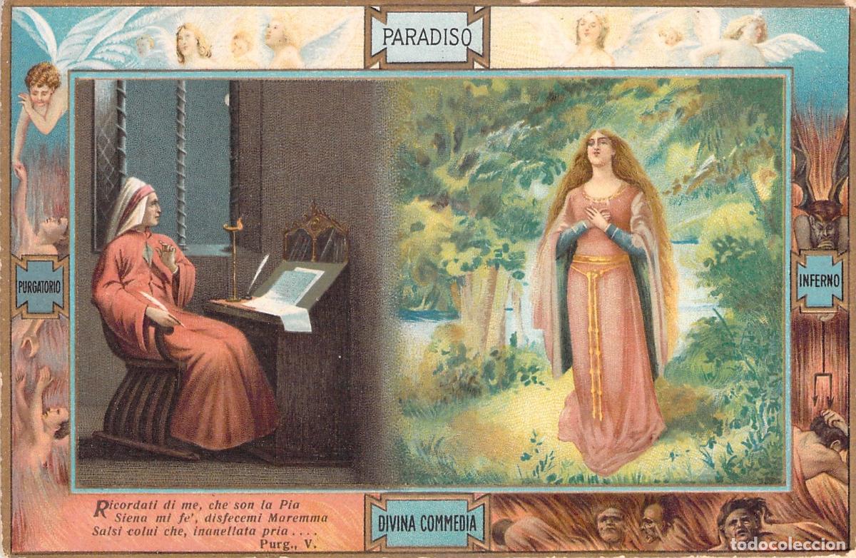 Postales: Postal Divina Comedia de Dante Visione di Pia de Tolomei
