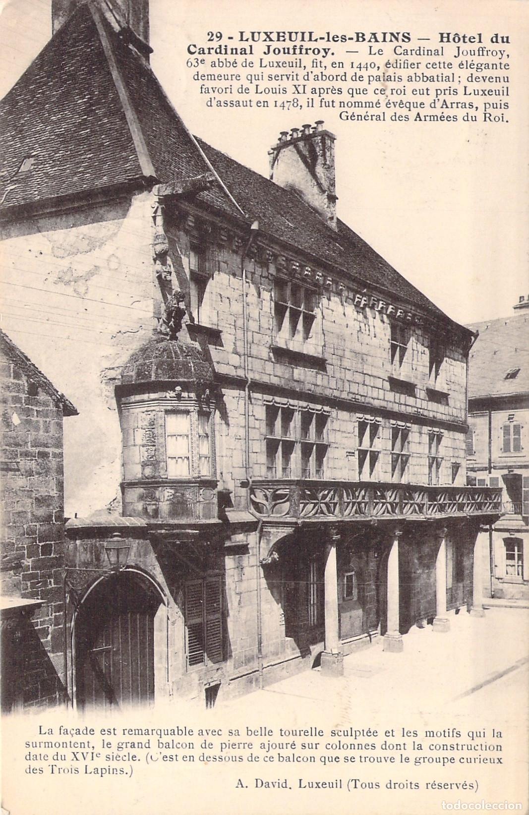 Postcards: Postal de Luxeuil-les-Bains H&ocirc;tel du Cardinal Jouffroy