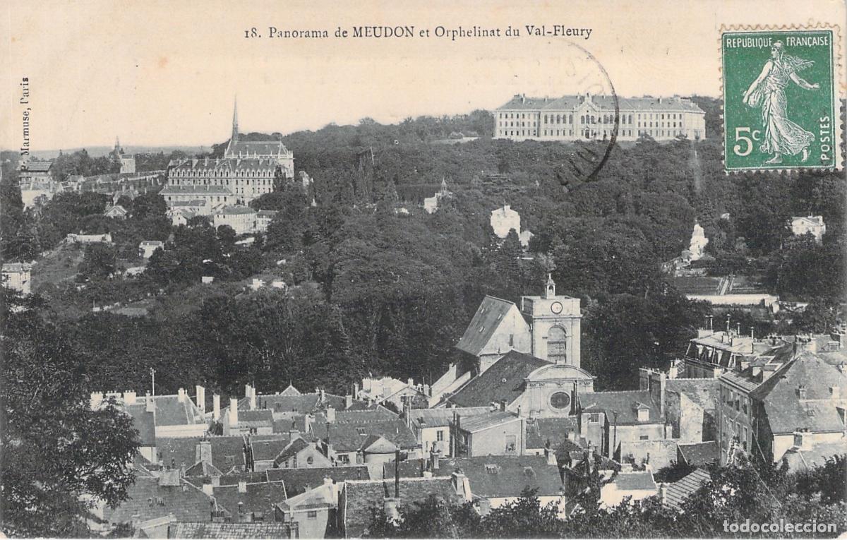 Postales: Postal Panorama de Meudon y Orfanato de Val-Fleury, Francia