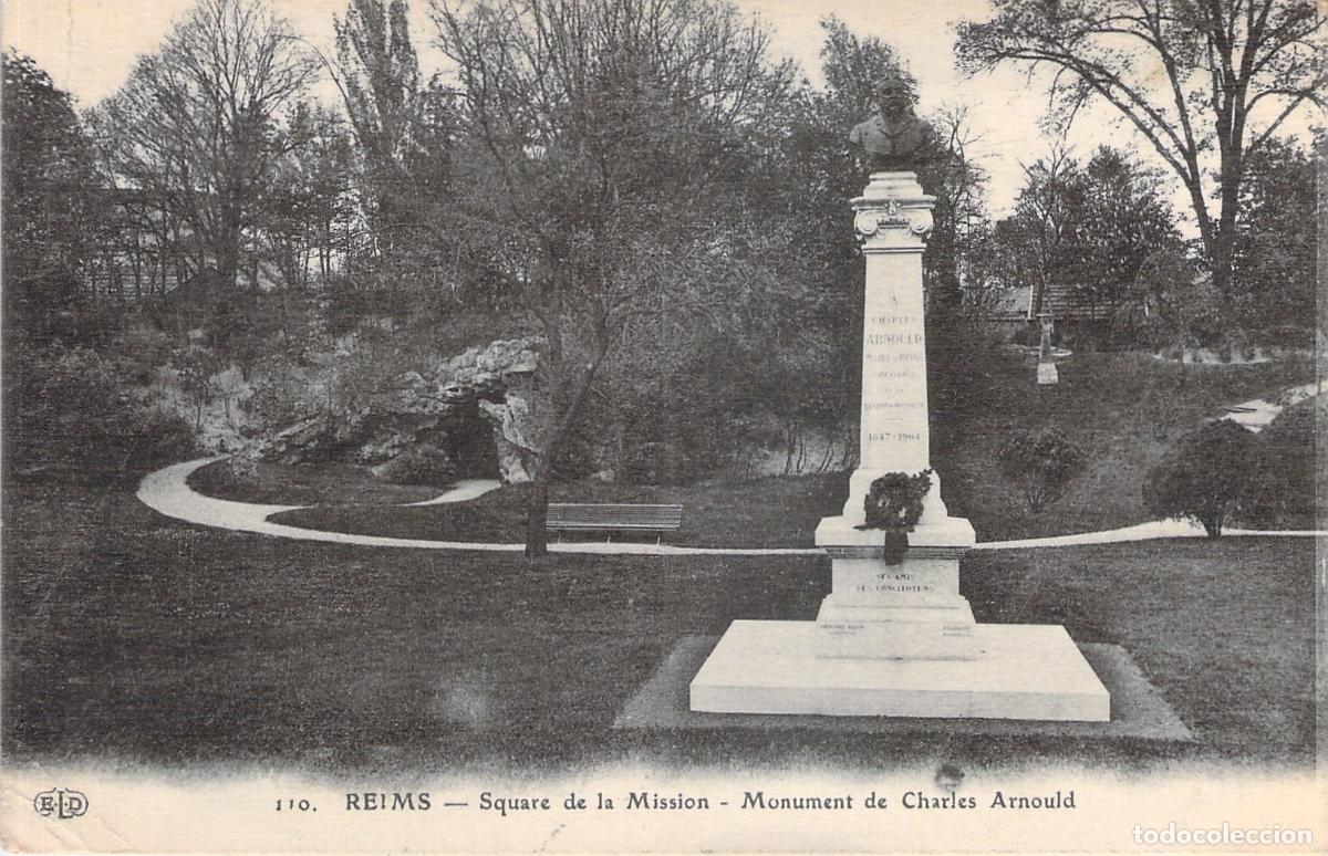 Postales: Postal de Reims Francia Monumento a Charles Arnould en la Plaza de la Misi&oacute;n