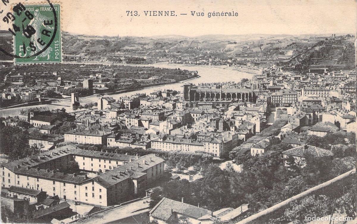 Postales: Postal Antigua con Vista General de Vienne, Francia y el R&iacute;o R&oacute;dano
