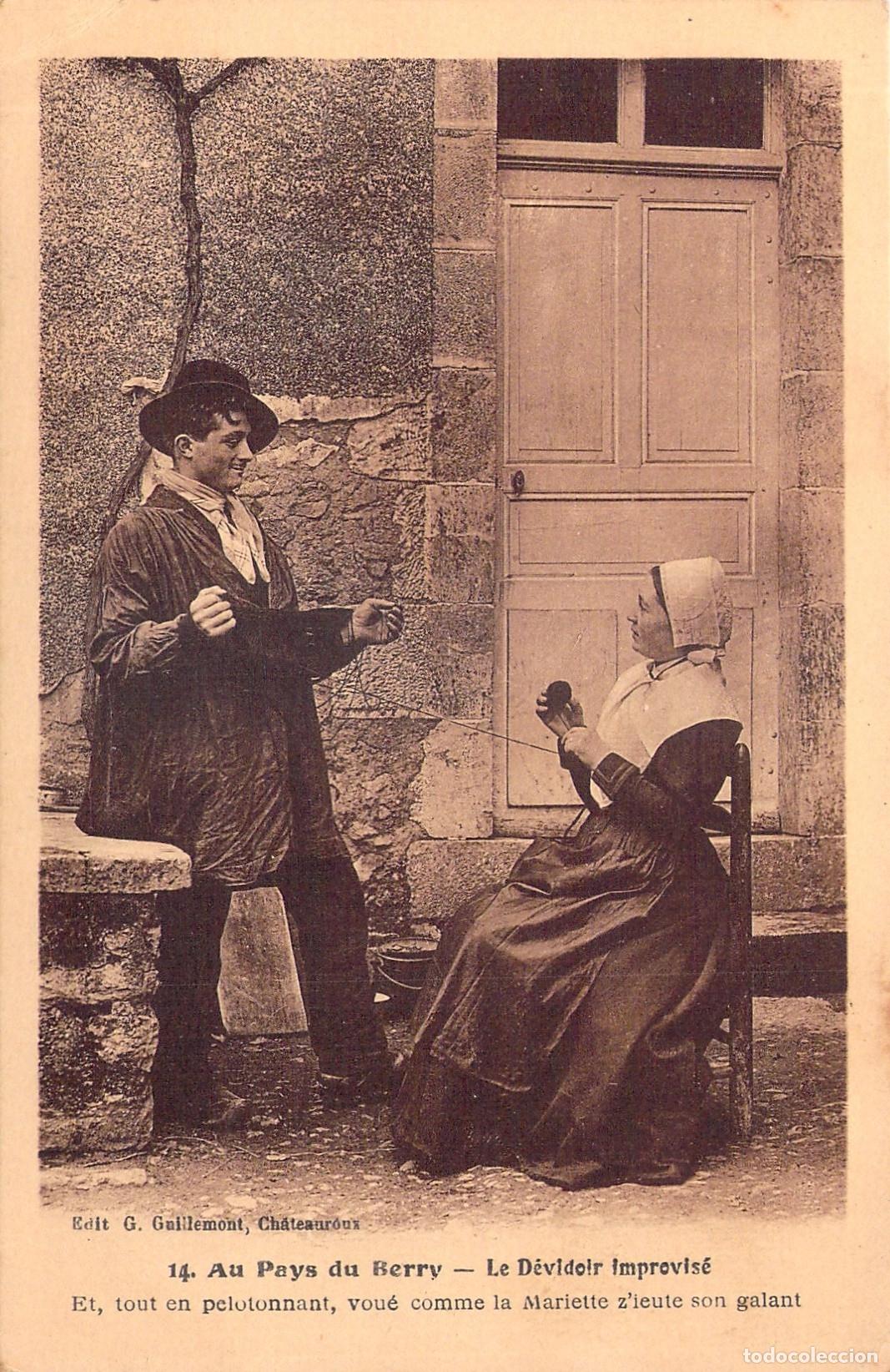 Postales: Postal Francesa de Berry Le D&eacute;vidoir Improvis&eacute; Escena Tradicional