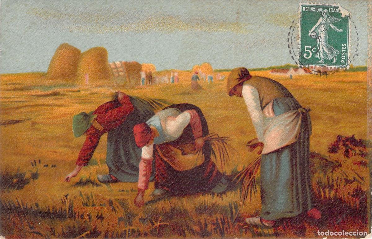 Postales: Postal Art&iacute;stica Las Espigadoras de Jean-Fran&ccedil;ois Millet