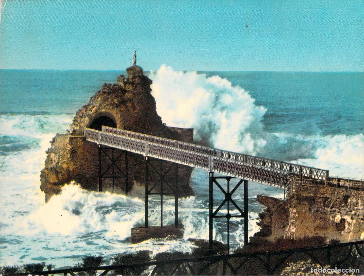 Postales: Postal de Biarritz La Temp&ecirc;te au Rocher de la Vierge Francia