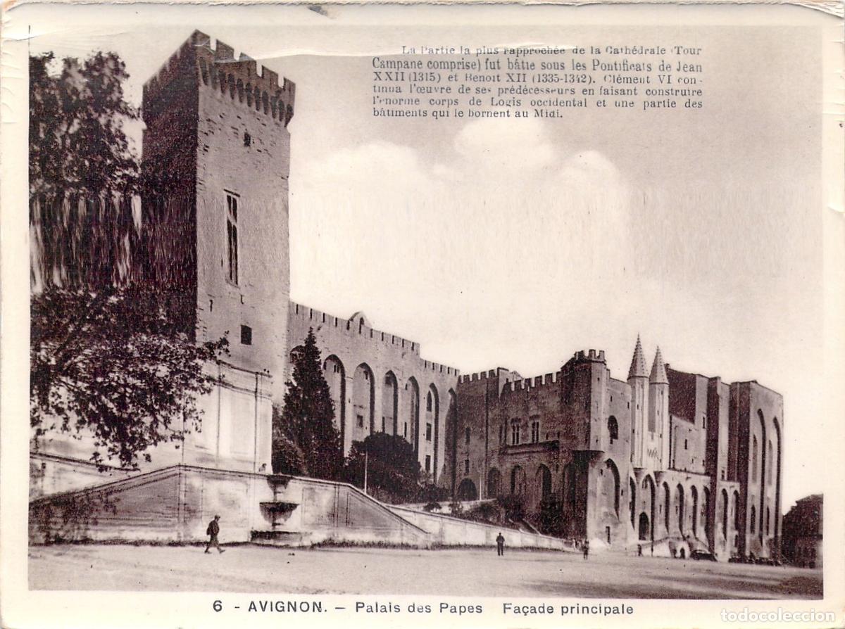 Postales: Postal del Palacio de los Papas de Avignon, Fachada Principal