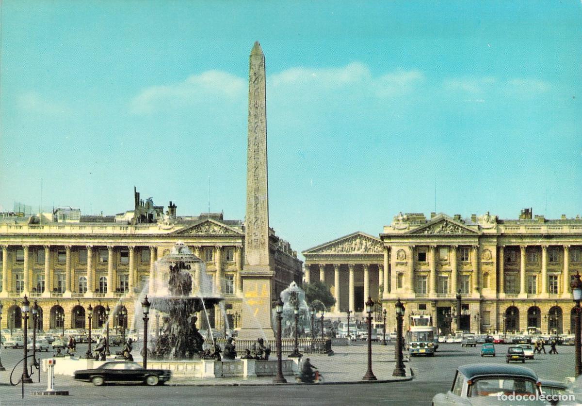 Postales: Postal de la Plaza de la Concordia y Obelisco de Luxor en Par&iacute;s