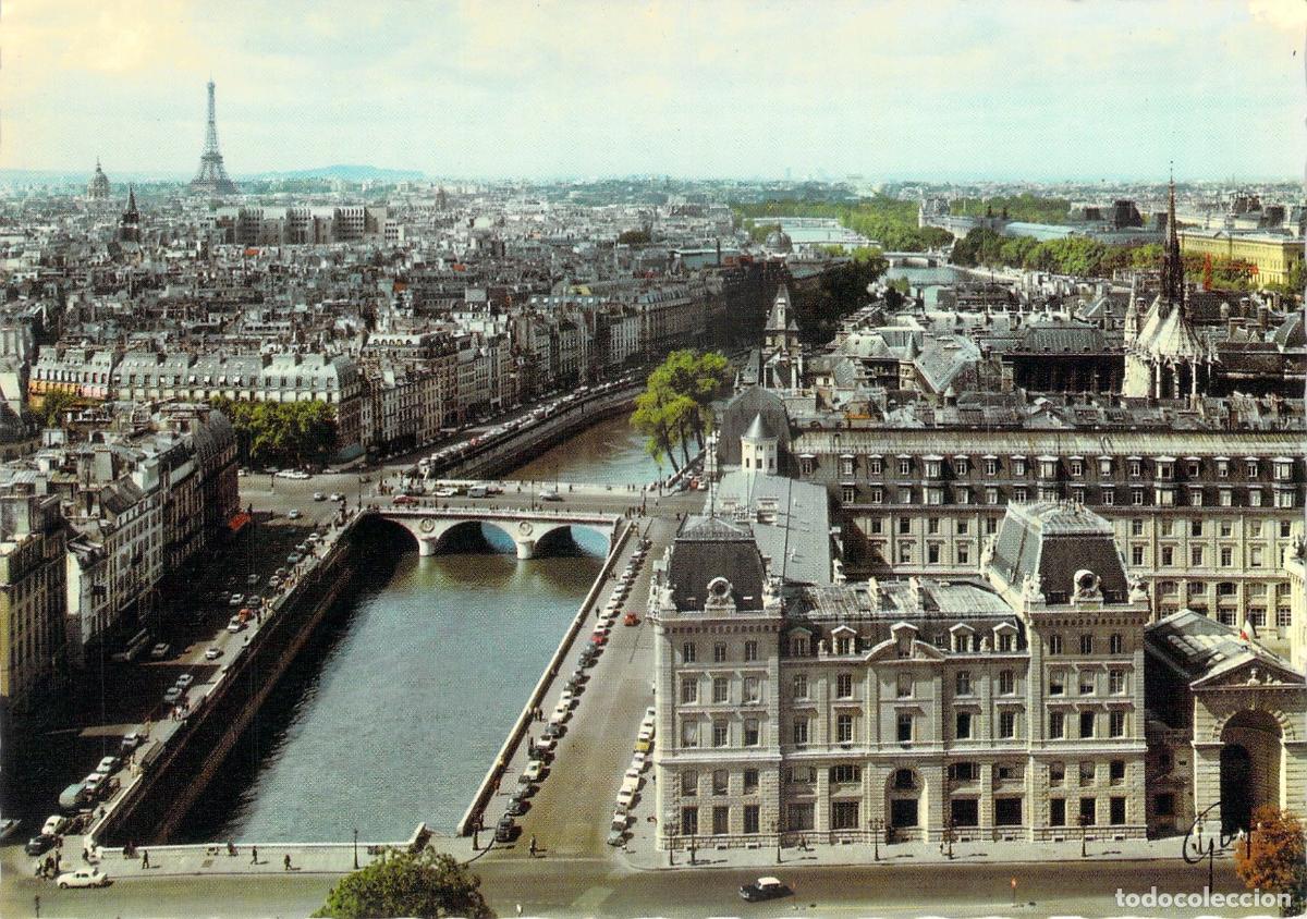 Postales: Postal de Par&iacute;s Vista General del Sena y Torre Eiffel