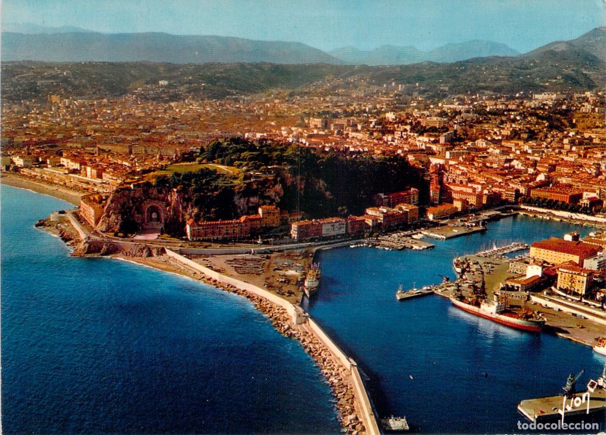 Postales: Postal de Niza: Vista A&eacute;rea del Puerto y la Ciudad, Costa Azul