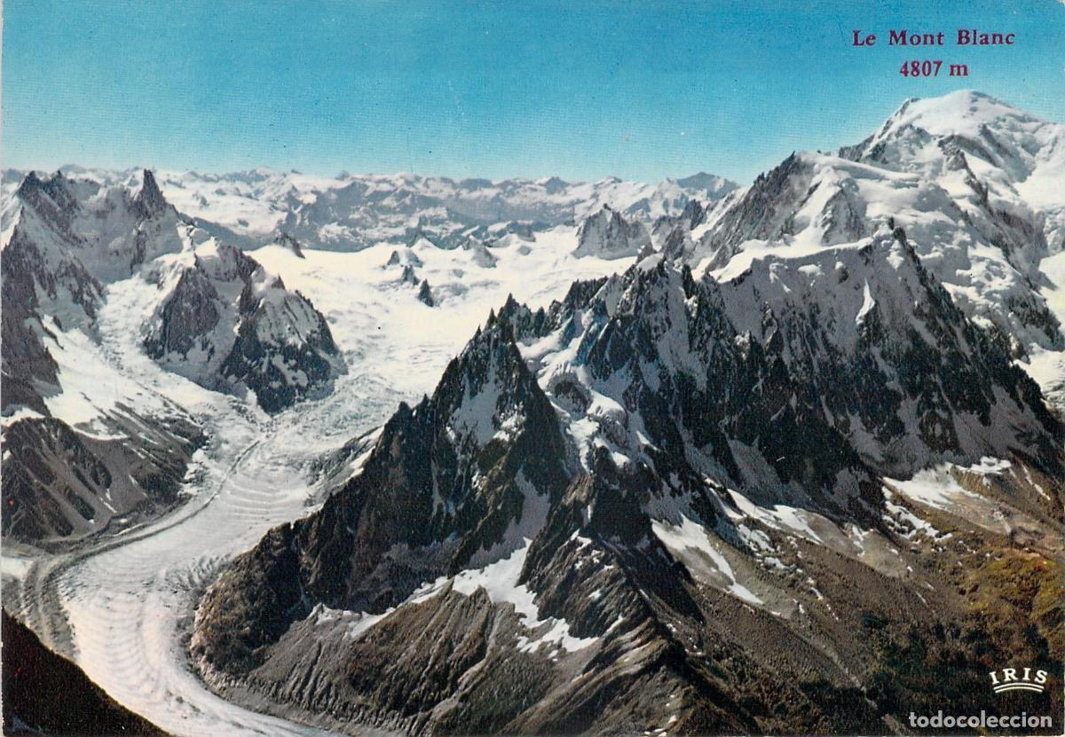 Postales: Postal de Vista A&eacute;rea de Chamonix Mont Blanc y Mer de Glace
