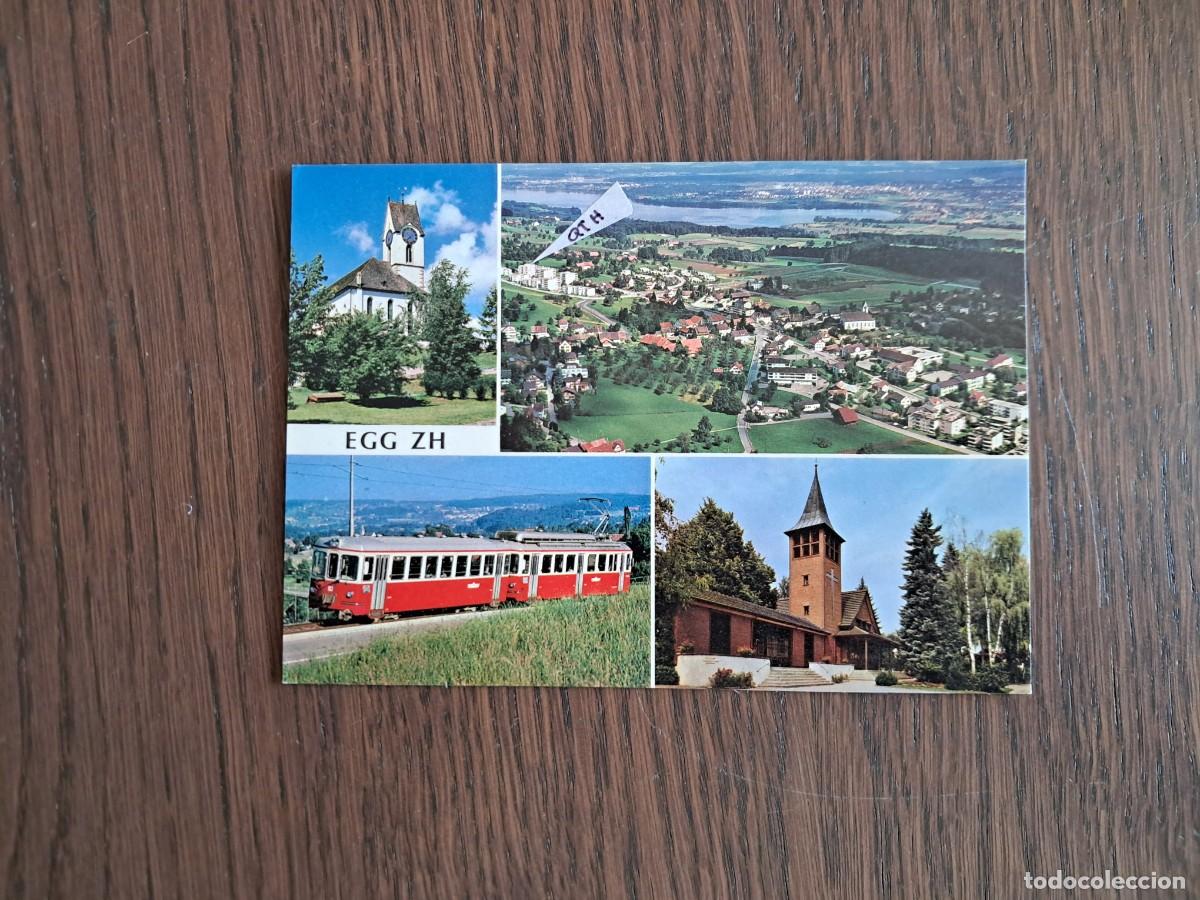 Postales: postal de Suiza, diferentes vistas, tranvia ...Egg Zh, Suiza. a&ntilde;os 70.
