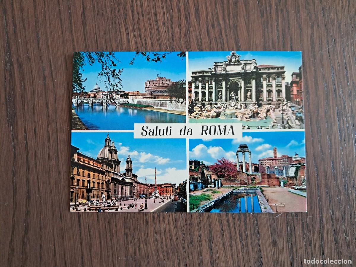 Postales: postal de Italia, diferentes vistas de Roma, a&ntilde;os 70.