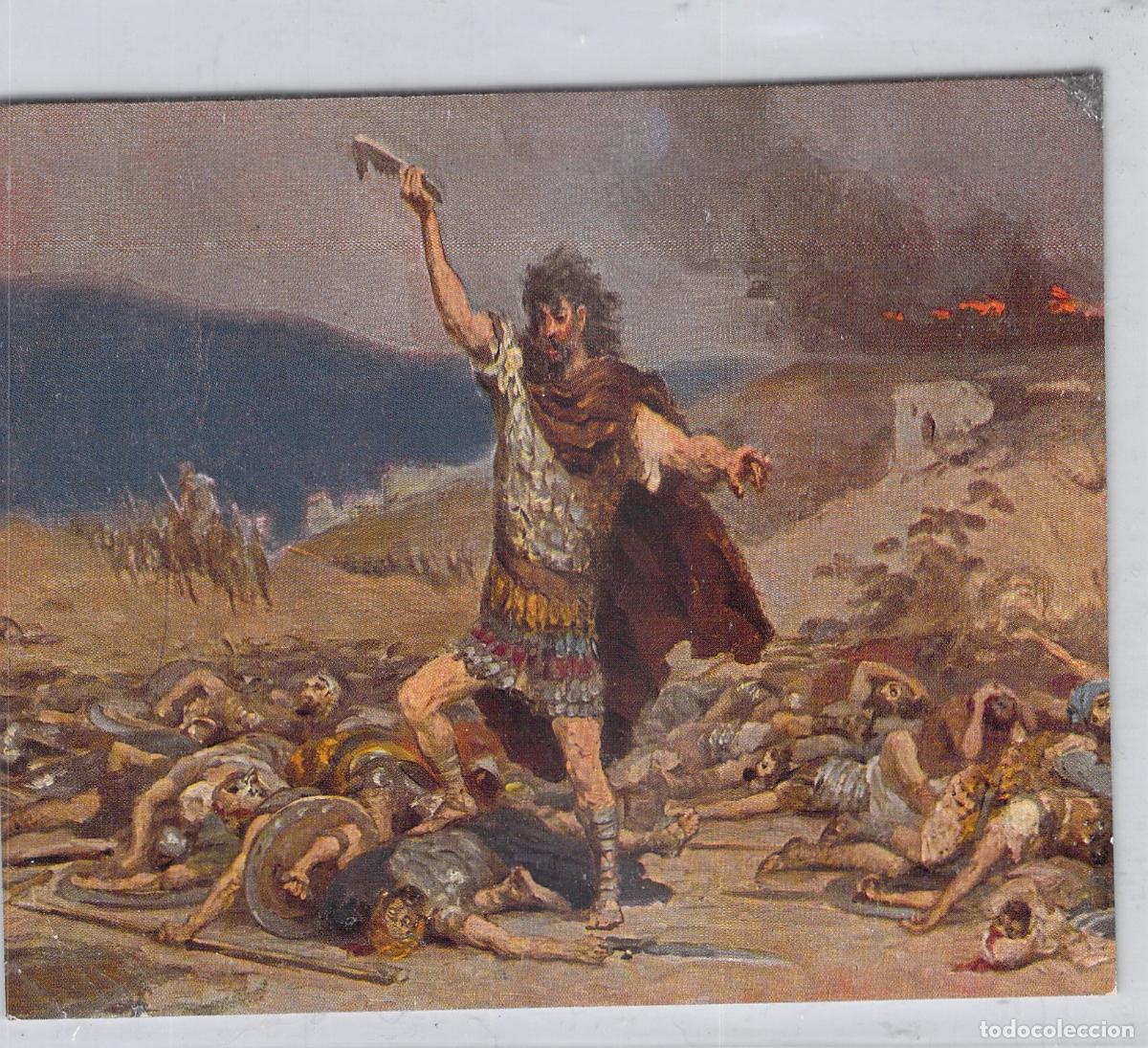 Postales: Postal Religiosa Sans&oacute;n mata a los Filisteos Ilustraci&oacute;n de Leinweber