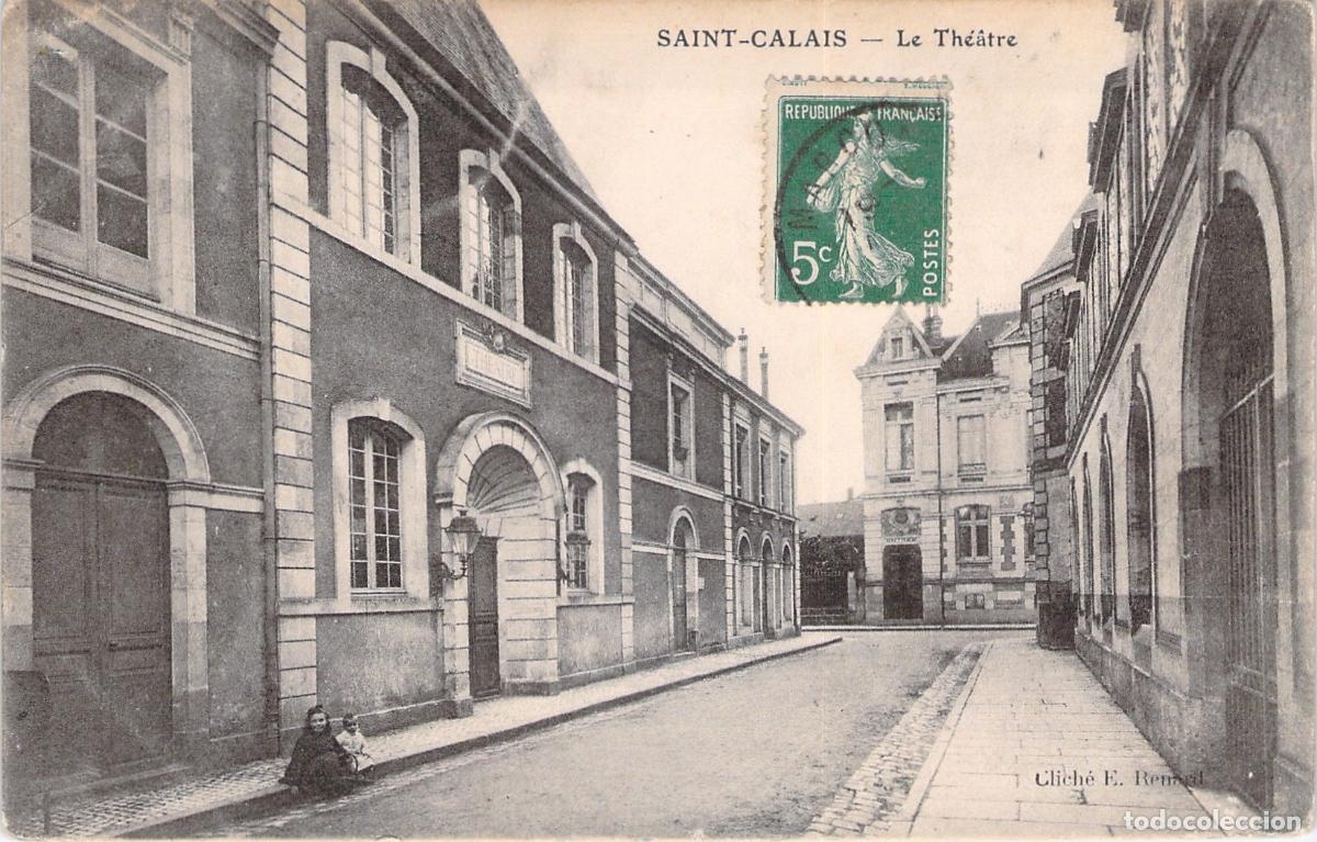 Postales: Postal de Saint-Calais - Vista de la Calle y el Teatro, Francia