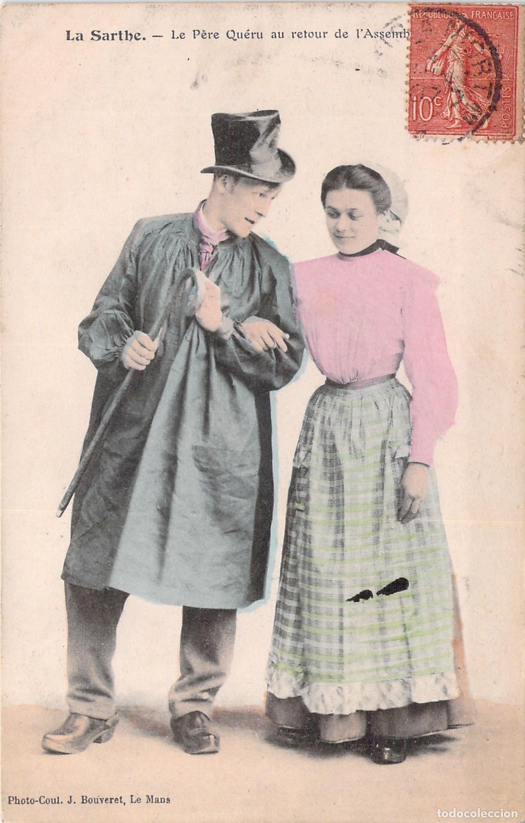 Postales: Postal de La Sarthe - Le P&egrave;re Qu&eacute;ru y Trajes Tradicionales