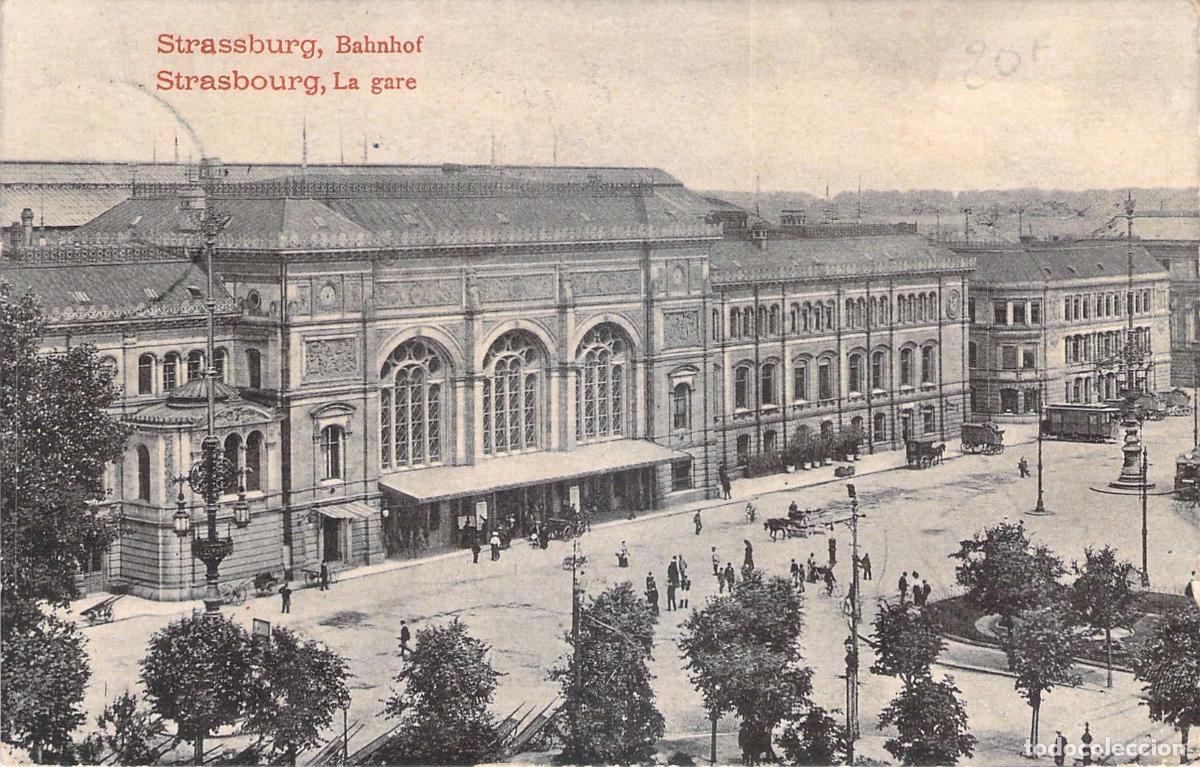 Postales: Tarjeta Postal Estaci&oacute;n de Tren de Estrasburgo Francia