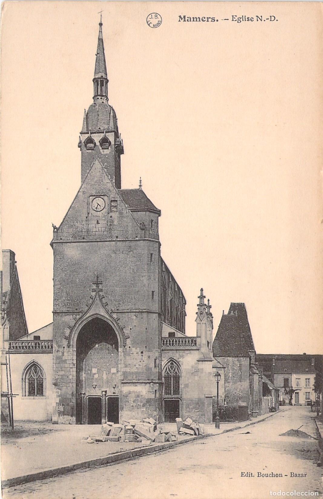 Postales: Postal de la Iglesia de Notre-Dame en Mamers, Francia