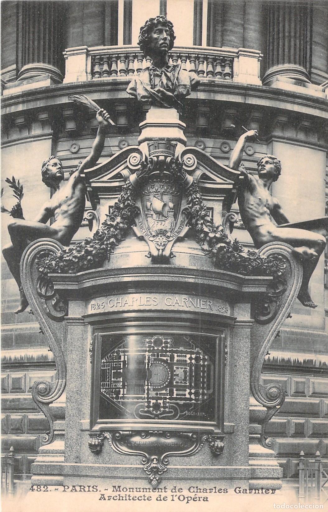 Postcards: Postal de Par&iacute;s: Monumento a Charles Garnier, Arquitecto de la &Oacute;pera