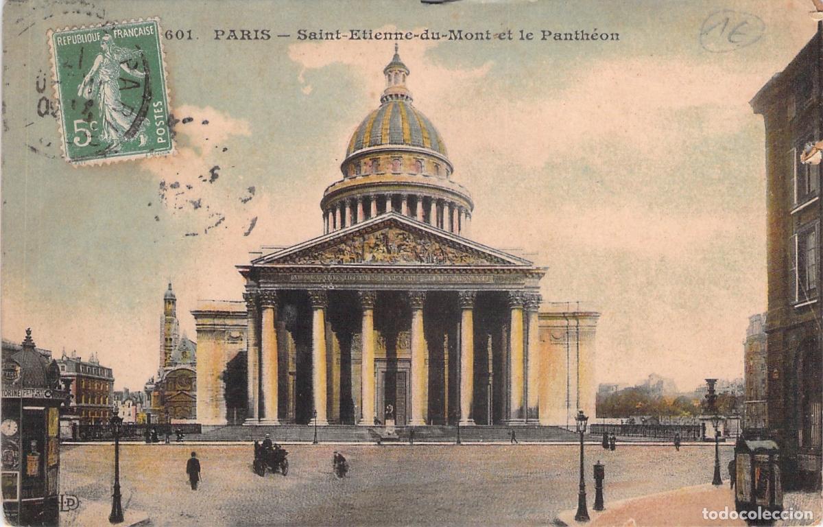 Postales: Postal de Par&iacute;s, El Pante&oacute;n y Saint-&Eacute;tienne-du-Mont
