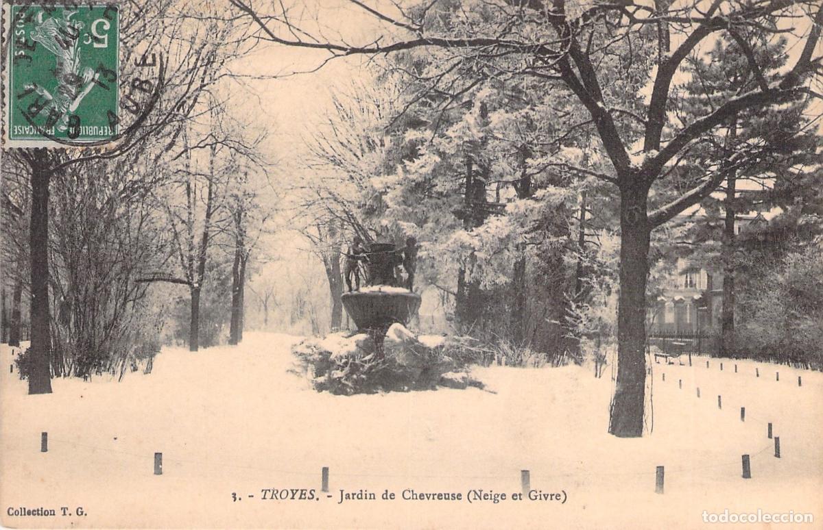 Postales: Postal de Troyes Jardin de Chevreuse en Invierno con Nieve