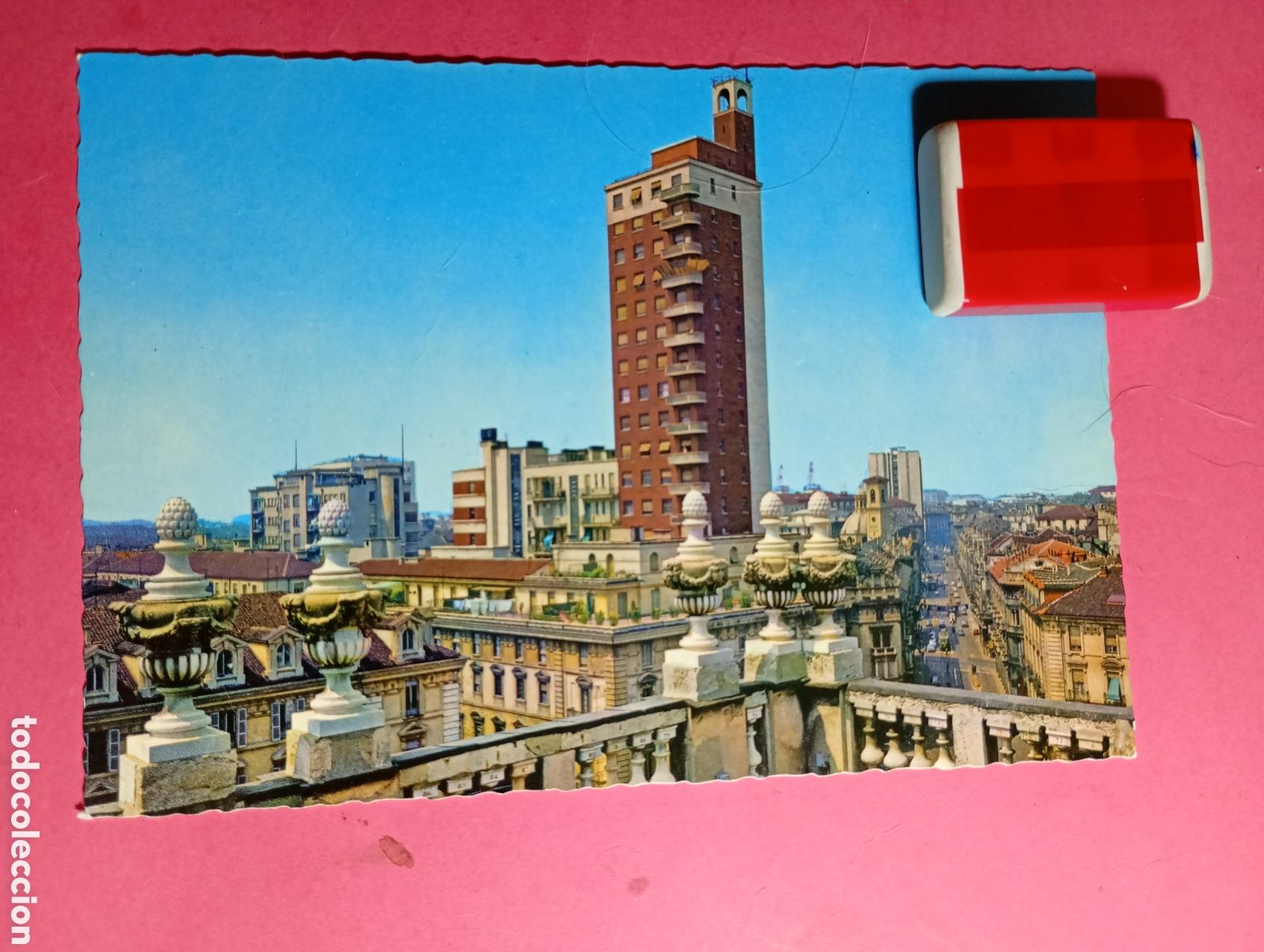 Postales: TORINO IL GRATTACIELLO VISTO DEL PALAZZO MADAMA S/C COLOR 238 EDIZ. SACAT TORINO R1636