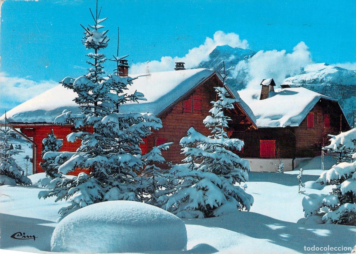 Postales: Postal de Meg&egrave;ve, Chalets y Paisaje de Nieve en Alta Saboya, Francia