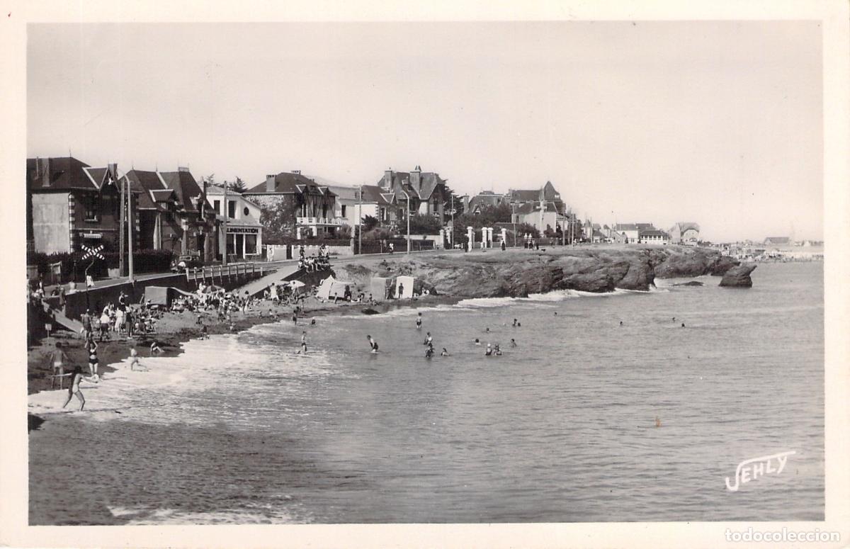 Postales: Postal de la Playa y la Pelle &agrave; Porteau, Croix-de-Vie, Francia