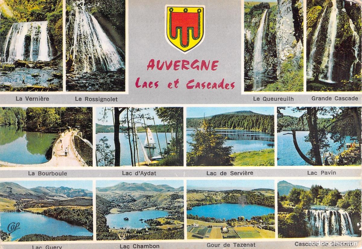 Postales: Postal de Auvergne, Lagos y Cascadas de Francia, Multivista